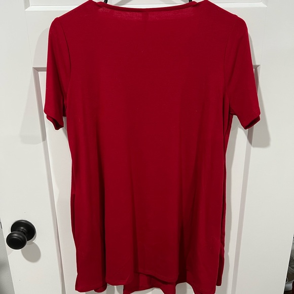 Zenana Red Pocket Tunic Shirt - Picture 2 of 3